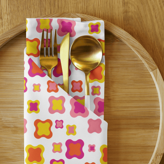 Yellow and pink Cloth napkin set of 4 - BPVPDesign