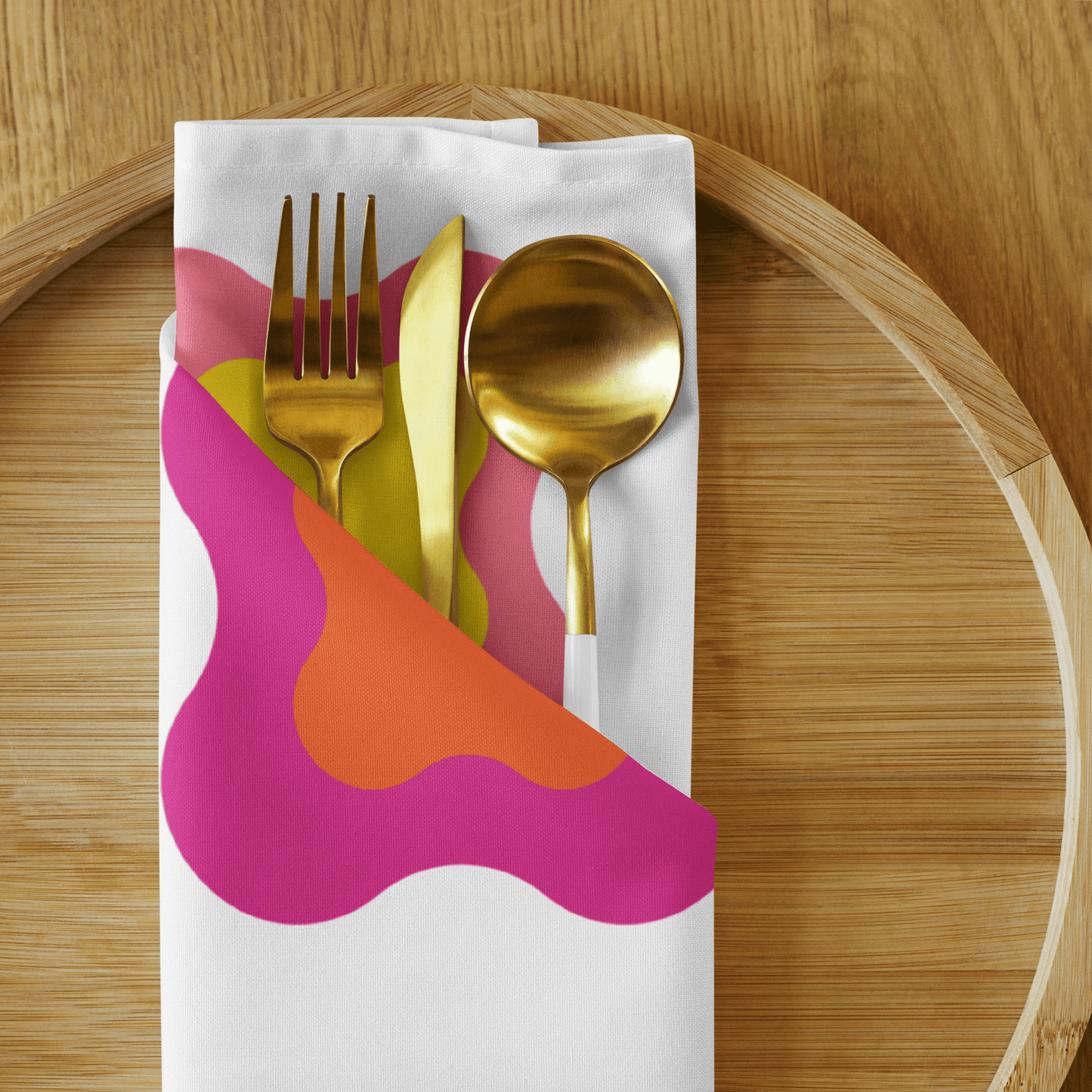 Yellow and pink Cloth napkin set of 4 - BPVPDesign