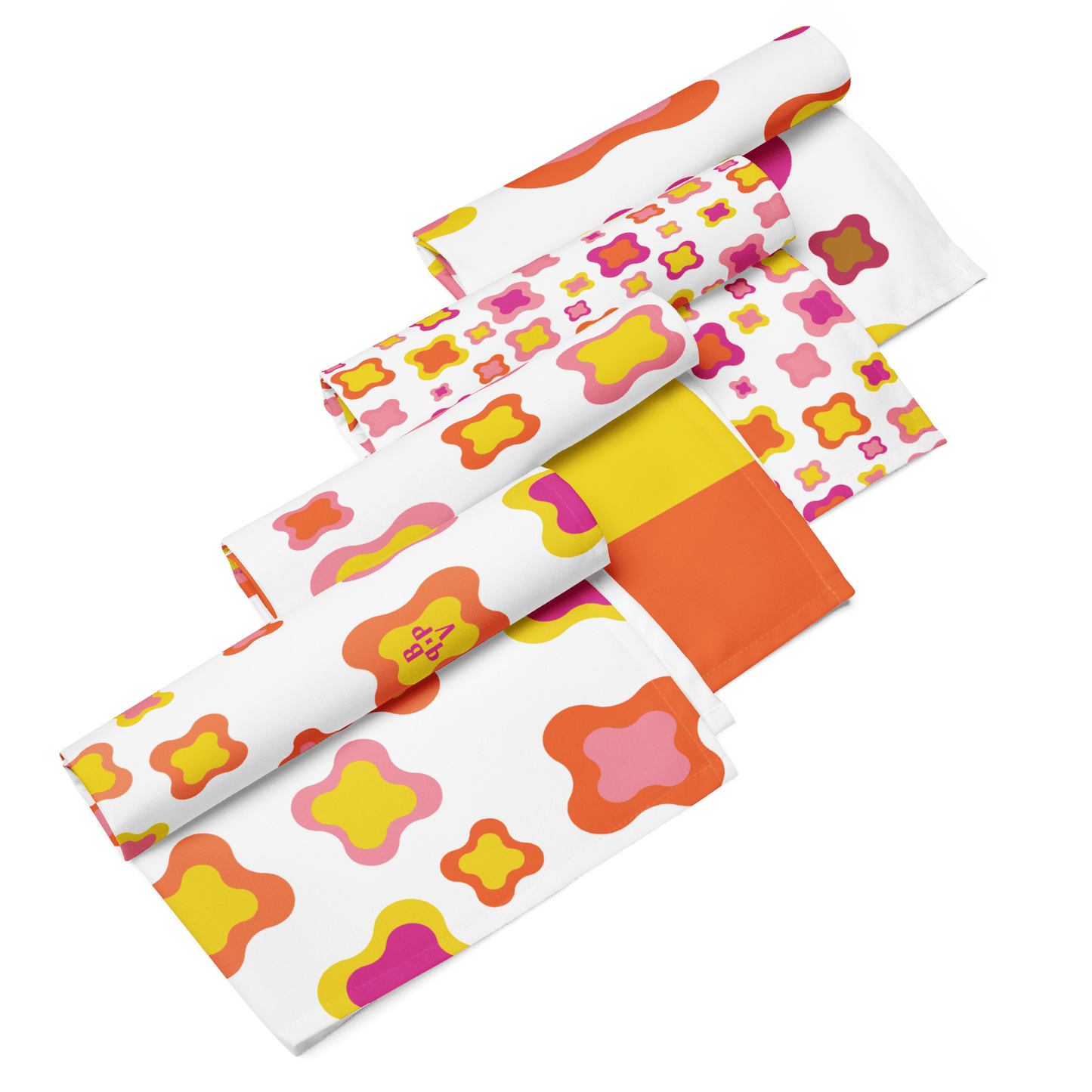 Yellow and pink Cloth napkin set of 4 - BPVPDesign